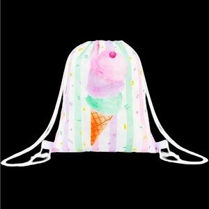 Ice cream pastel Washable Backpack Wrap Bag draw string bag